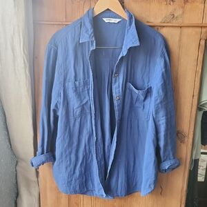 Sonoma Blue 100% Cotton Lightweight Shirt Jacket
